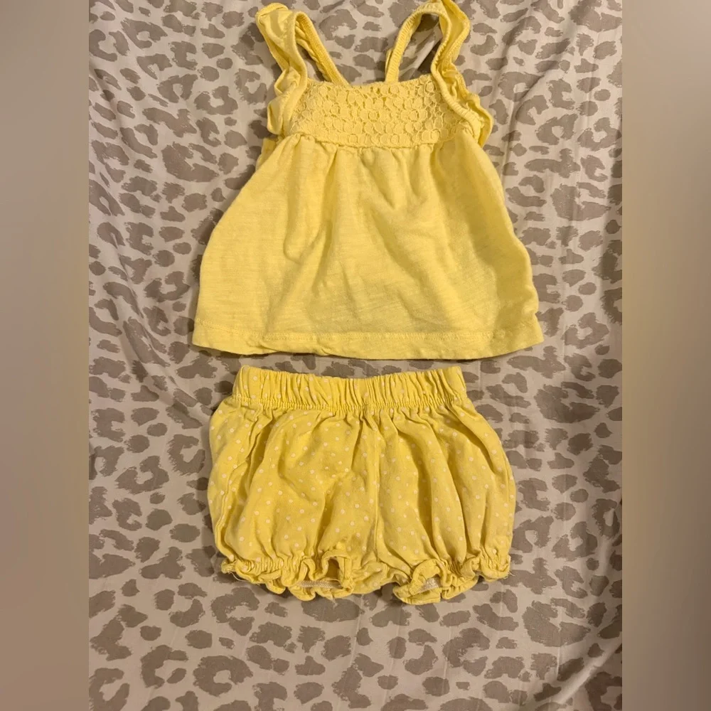 Carter's Yellow Baby Girl Top with Polka Dot Bloomers